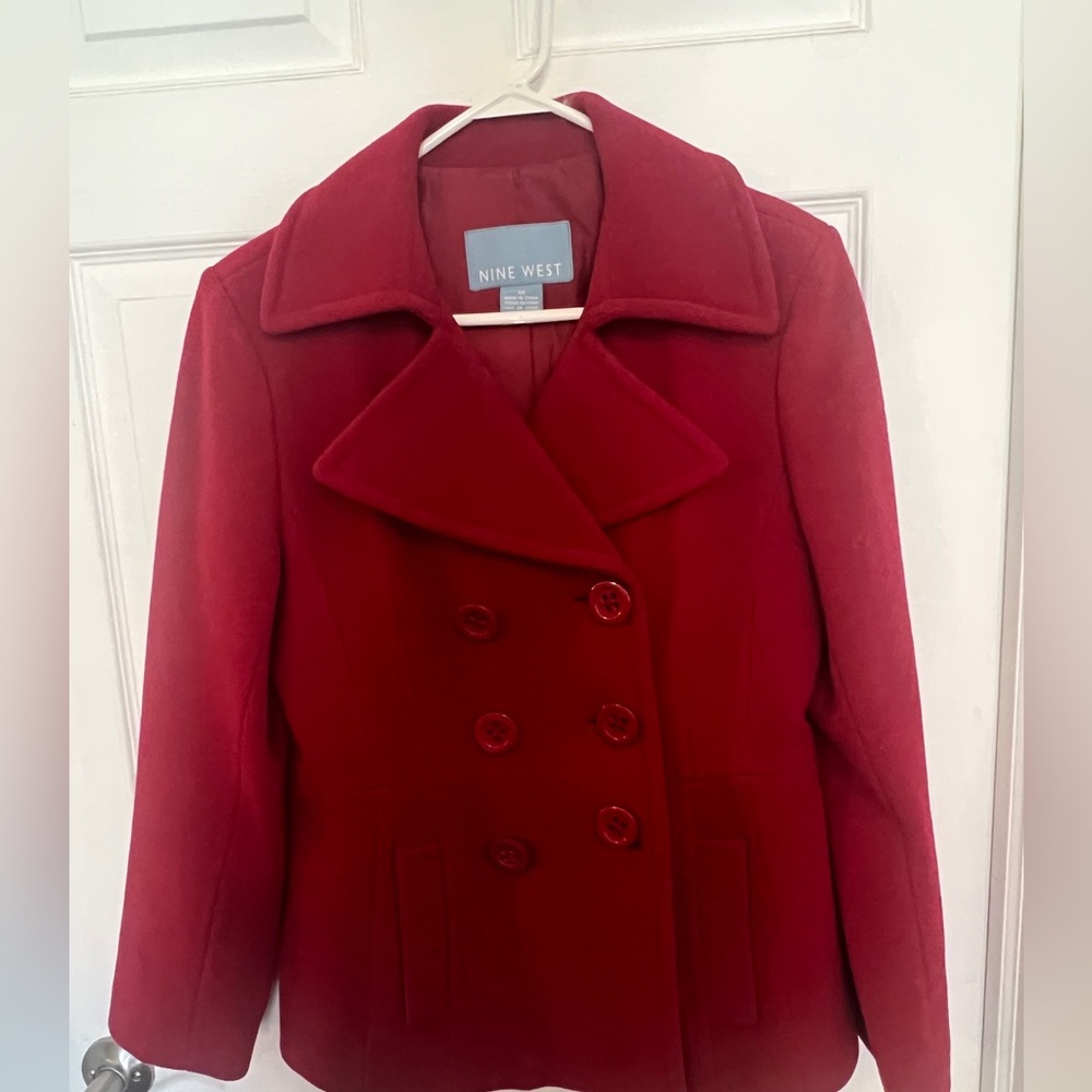 Nine West Women's Bold Red Peacoat